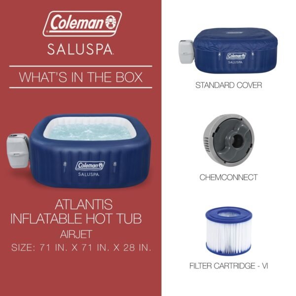 Coleman SaluSpa Atlantis AirJet Inflatable Hot Tub w/ Pump #P09144