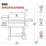 Z GRILLS Powerhouse 1056 sq.in Black Pellet Grill & Smoker 10002B with PID Controller, Foldable Front Shelf and Rain Cover