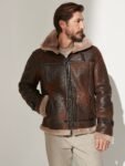 Classic Burnt Cognac Edition Sheepskin B-3 Bomber Jacket