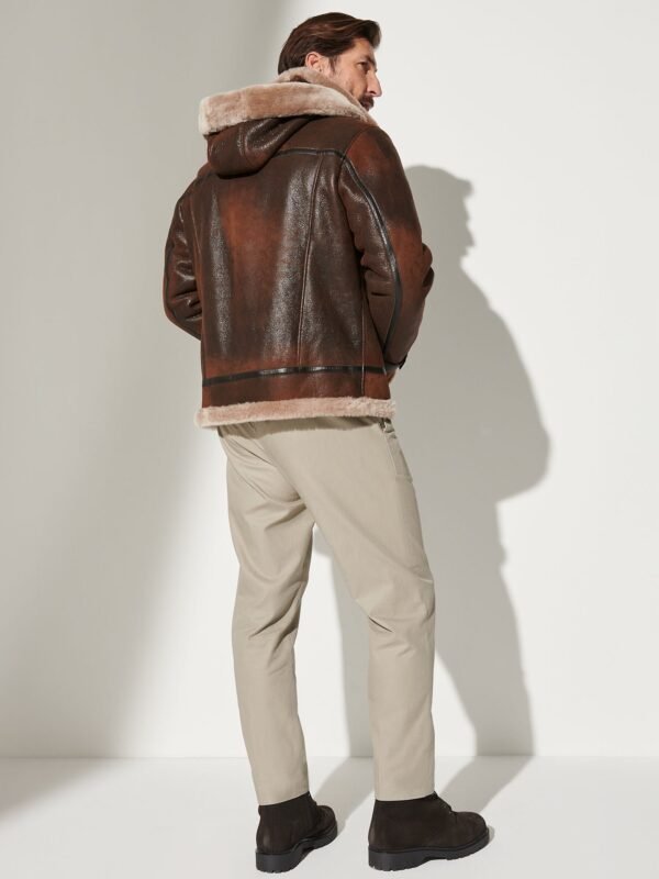 Classic Burnt Cognac Edition Sheepskin B-3 Bomber Jacket