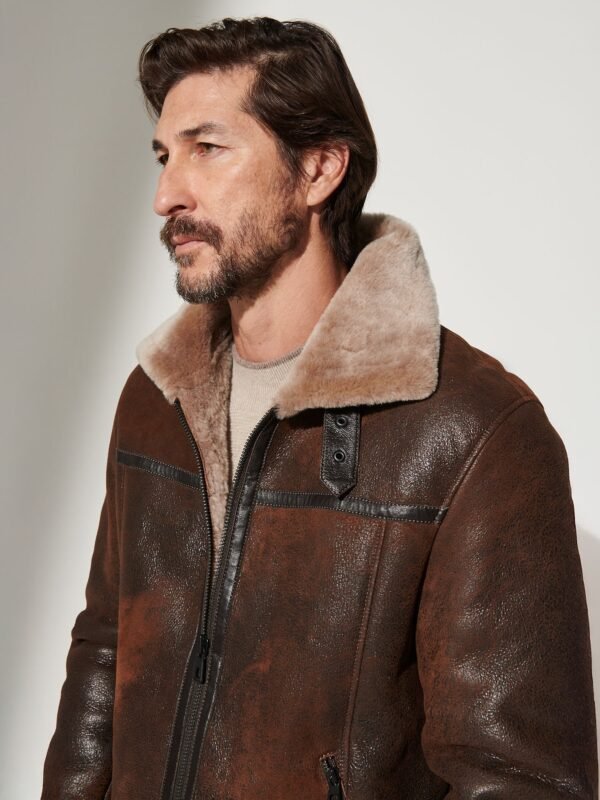 Classic Burnt Cognac Edition Sheepskin B-3 Bomber Jacket
