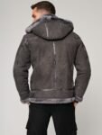 Classic Pebble Grey Edition Sheepskin B-3 Bomber Jacket