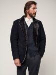Austin Suede Leather Blazer with Shearling Lining