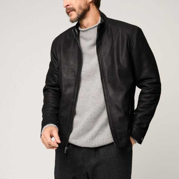 Zachary Embossed Leather Jacket
