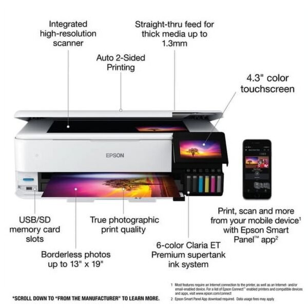 Epson EcoTank Photo ET-8550 All-in-One Wide-format Supertank Printer