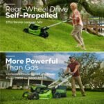 Greenworks 60V 21" Brushless Self-Propelled Battery Powered Lawn Mower + (2) 4.0Ah Batteries & Dual Port Charger
