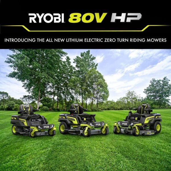 80V Max HP Lithium 54″ Brushless Electric Zero Turn Lawn Mower