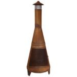 Sunnydaze 70" Rust Patina Finish Steel Wood-Burning Chiminea with Spark Screen