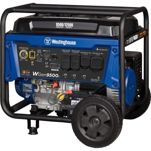 Westinghouse WGen9500c Remote Electric Start 9500-Watt Single Fuel (Gasoline) Portable Generator WGEN9500C