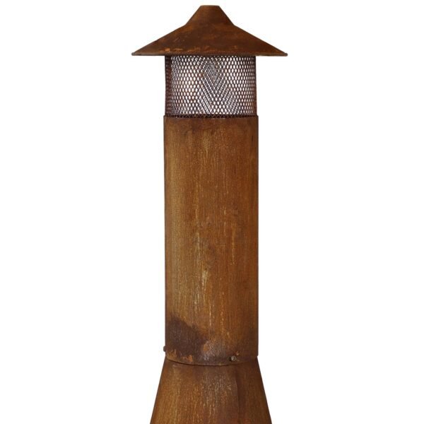 Sunnydaze 70" Rust Patina Finish Steel Wood-Burning Chiminea with Spark Screen