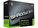 MSI GeForce RTX 5070 12G SHADOW 2X OC Graphics Card, 12GB GDDR7, DPx3, HDMIx1, DLSS 4