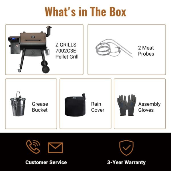 Z GRILLS Backyard Warrior 697 sq.in 8-in-1 Wood Pellet Grill Smoker with PID V3.0 Technology, LCD Screen, Meat Probes and Rain Cover