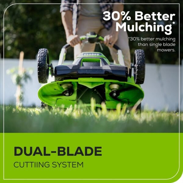 Greenworks 60V 25" Cordless Brushless Self-Propelled Mower + Two (2) 4.0Ah Batteries & Dual Port Charger