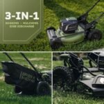 Green Machine 62V 23-Inch Self-Propelled Brushless Cordless Electric Lawn Mower, Includes Two 4.0Ah Batteries and Rapid Charger