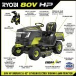 Brushless 80V Hp 46-Inch Cordless Lawn Tractor Battery Powered
