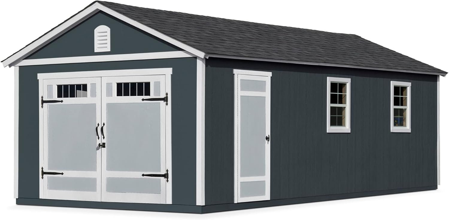 Handy Home Products Manhattan 12x24 Garage Do-it-Yourself Wooden Storage Shed, Does not Include Paint and Roofing Shingles