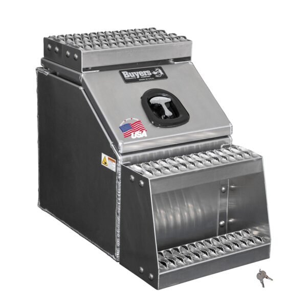 Buyers Products 28-in x 24-in x 19-in Smooth Aluminum Step Box Truck Tool Box 1705285