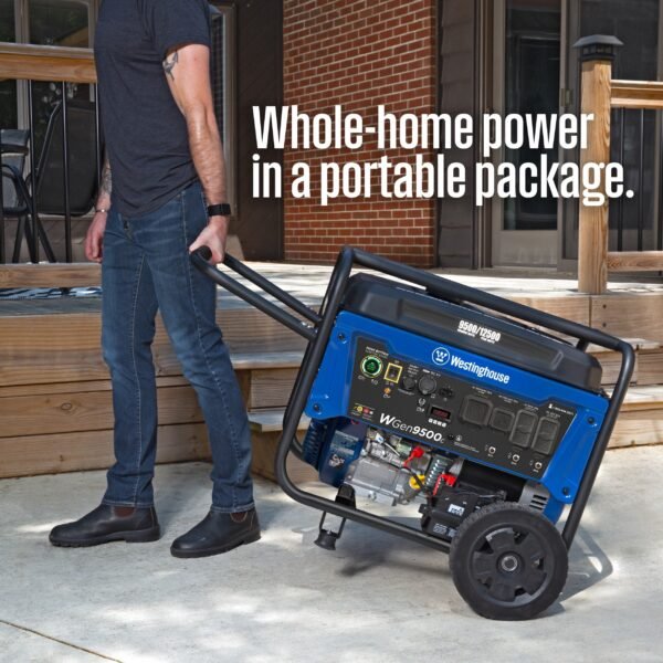 Westinghouse WGen9500c Remote Electric Start 9500-Watt Single Fuel (Gasoline) Portable Generator WGEN9500C