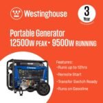 Westinghouse WGen9500c Remote Electric Start 9500-Watt Single Fuel (Gasoline) Portable Generator WGEN9500C