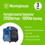Westinghouse iGen2550DFc Recoil Start 2550-Watt Dual Fuel (Gasoline/Propane) Inverter Generator IGEN2550DFC