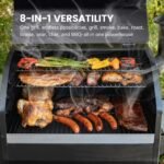 Z GRILLS Powerhouse 1056 sq.in Black Pellet Grill & Smoker 10002B with PID Controller, Foldable Front Shelf and Rain Cover