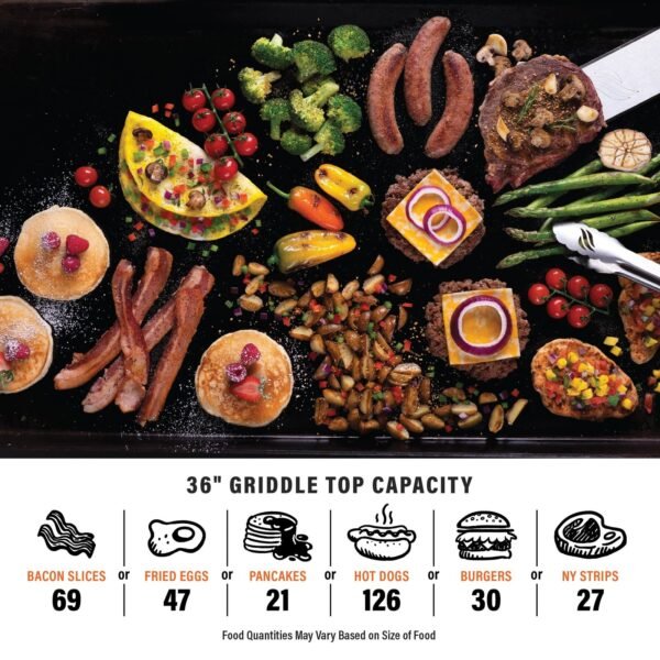 Blackstone Original Outdoor Griddle, 4-Burner 36" Propane Flat Top Grill with Hood, Black