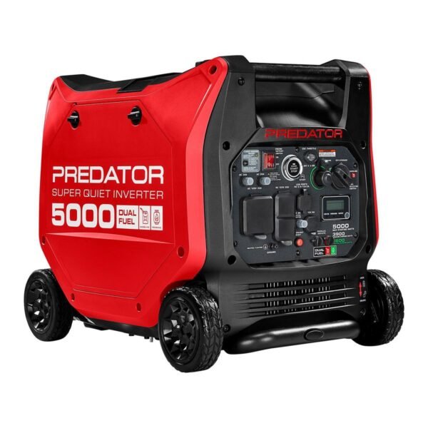 Predator 5000 Watt Dual-Fuel SUPER QUIET Inverter Generator with Remote Start and CO SECURE Technology