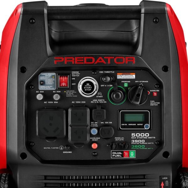 Predator 5000 Watt Dual-Fuel SUPER QUIET Inverter Generator with Remote Start and CO SECURE Technology
