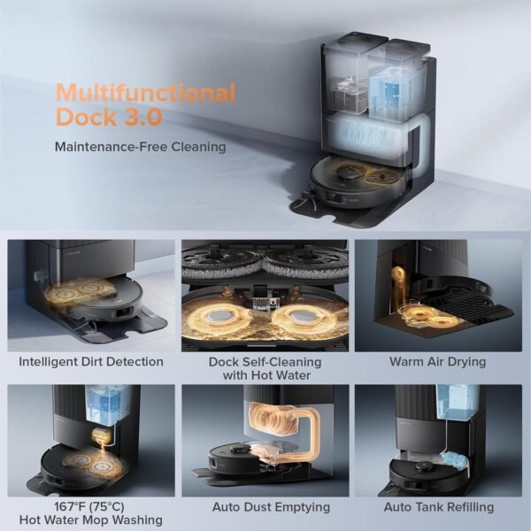 Roborock Qrevo Edge S5A Robot Vacuum & Mop, 18,500Pa, Zero-Tangle