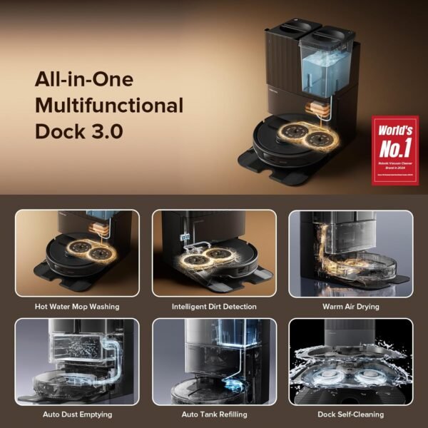Roborock Qrevo Edge S5A Robot Vacuum & Mop, 18,500Pa, Zero-Tangle