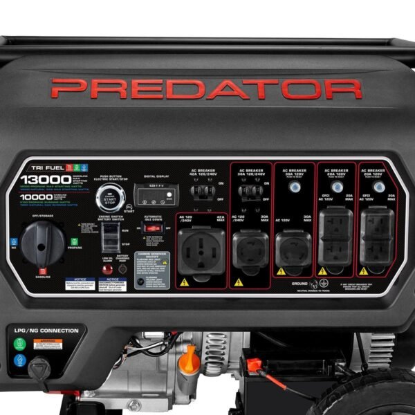 Predator 13,000 Watt Tri-Fuel Portable Generator with Remote Start and CO SECURE Technology