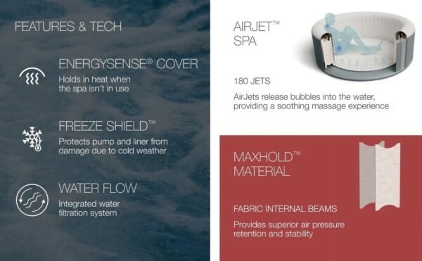 Coleman Sicily AirJet Inflatable Hot Tub w/ Cover w/ Pump #P09144