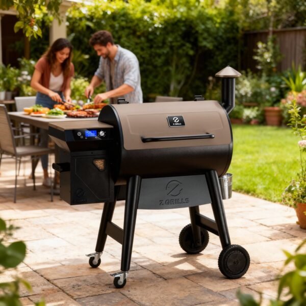 Z GRILLS Backyard Warrior 697 sq.in 8-in-1 Wood Pellet Grill Smoker with PID V3.0 Technology, LCD Screen, Meat Probes and Rain Cover