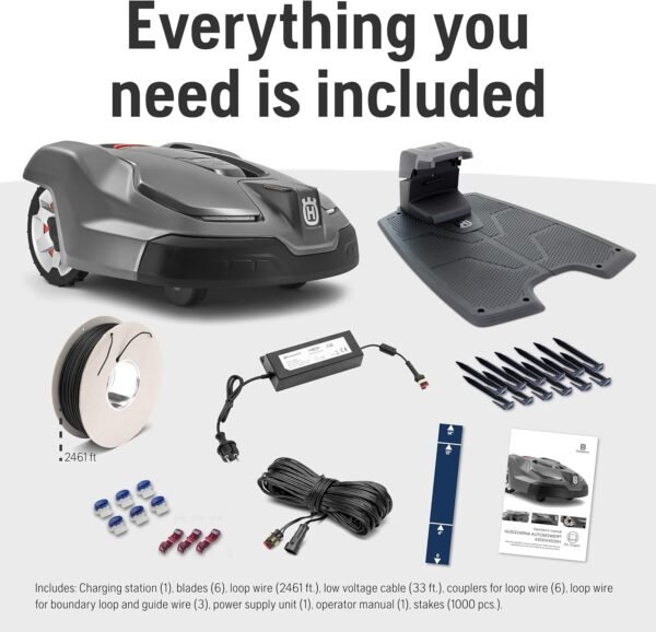 Husqvarna 440iQ Robotic Lawn Mower, 2 Acre, Wire-Free, Charging Station