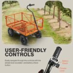 SuperHandy Electric-Assist Garden Cart, 5.7 Cu Ft, 440 lbs Load, All-Terrain Wheels