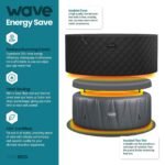 Wave Atlantic 6 Person Round Inflatable Hot Tub, Navy