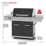 Nexgrill Deluxe 6-Burner Propane Gas Grill with Ceramic Searing Side Burner, Rotisserie Kit, 60,000 BTUs Output, and Stainless Steel Control Panel, BBQ Grill Perfect for Outdoor Gatherings 720-0896B
