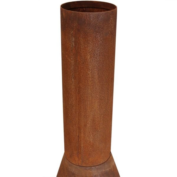 Sunnydaze 75" Mexican-Style Rust Patina Finish Steel Wood-Burning Chiminea with Grill Grate