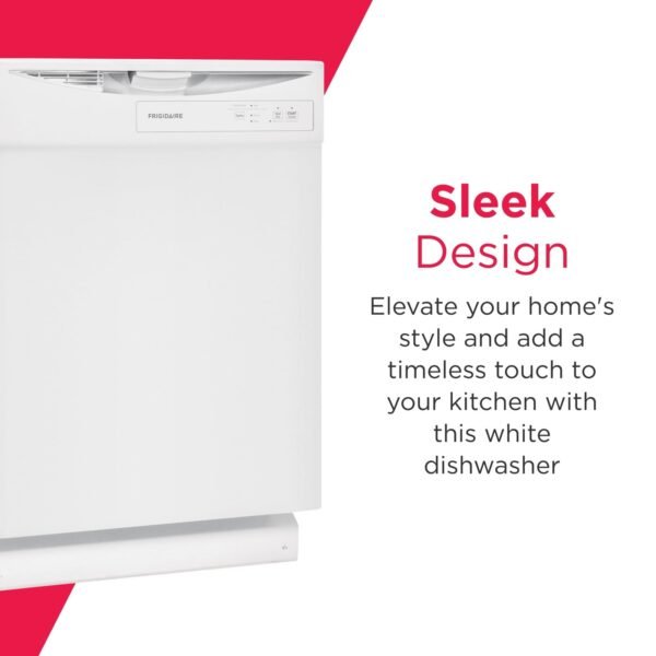 Frigidaire FDPC4221AW 24" Built-In Dishwasher, Front Control, White