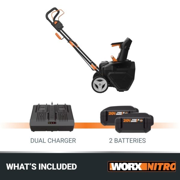Worx WG471 40V Power Share 20" Cordless Snow Blower with Brushless Motor