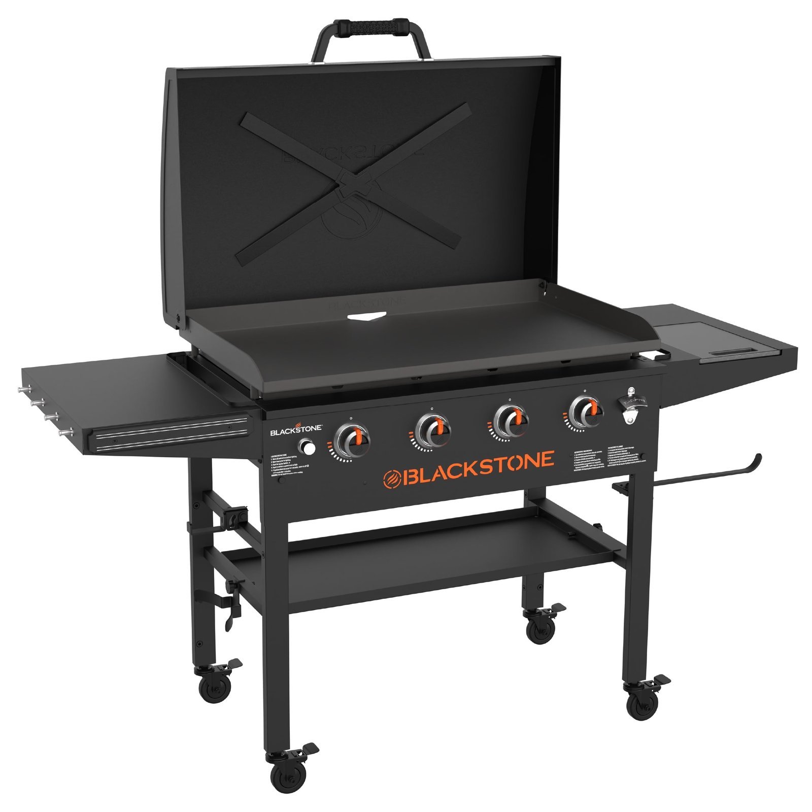 Blackstone Original Outdoor Griddle, 4-Burner 36" Propane Flat Top Grill with Hood, Black