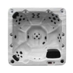 Canadian Spa Co 7 – Person 46 – Jet Acrylic Square Hot Tub with Ozonator and Built-In Speaker in Sterling Silver, Walnut