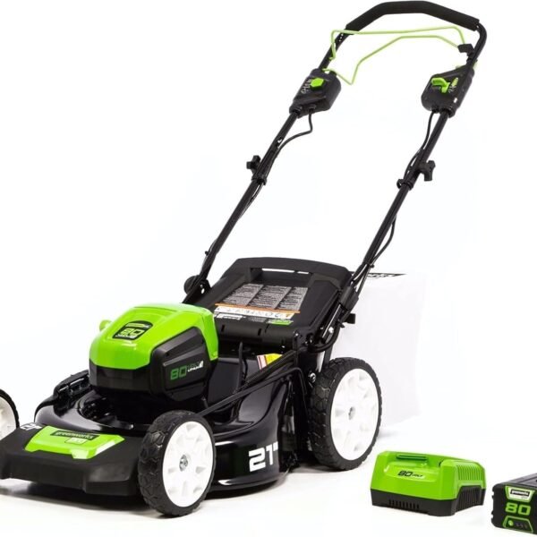Greenworks Pro 80V 21-Inch Brushless Self-Propelled Lawn Mower, 4Ah Battery Included MO80L410