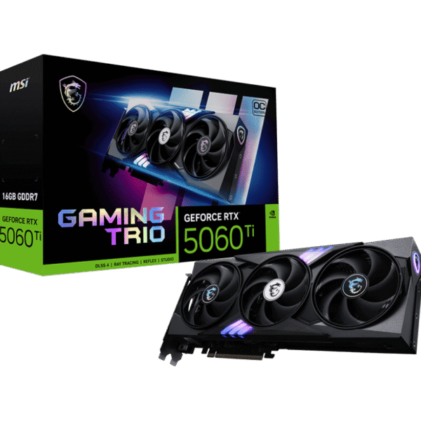 MSI GeForce RTX 5060 Ti 16G GAMING TRIO OC Graphics Card, 16GB GDDR7, DPx3, HDMIx1, DLSS 4
