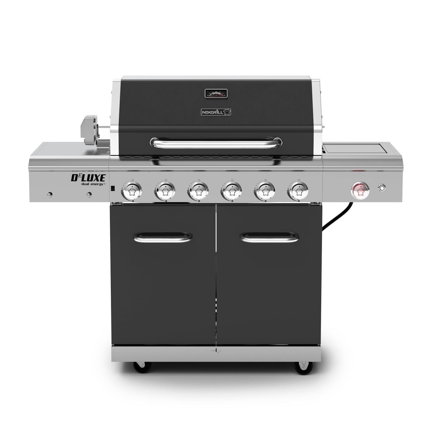 Nexgrill Deluxe 6-Burner Propane Gas Grill with Ceramic Searing Side Burner, Rotisserie Kit, 60,000 BTUs Output, and Stainless Steel Control Panel, BBQ Grill Perfect for Outdoor Gatherings 720-0896B