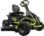 RYOBI 38 in. 100Ah Battery Rear Engine Electric Riding Lawn Mower and Bagging Kit