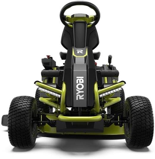 RYOBI 38 in. 100Ah Battery Rear Engine Electric Riding Lawn Mower and Bagging Kit