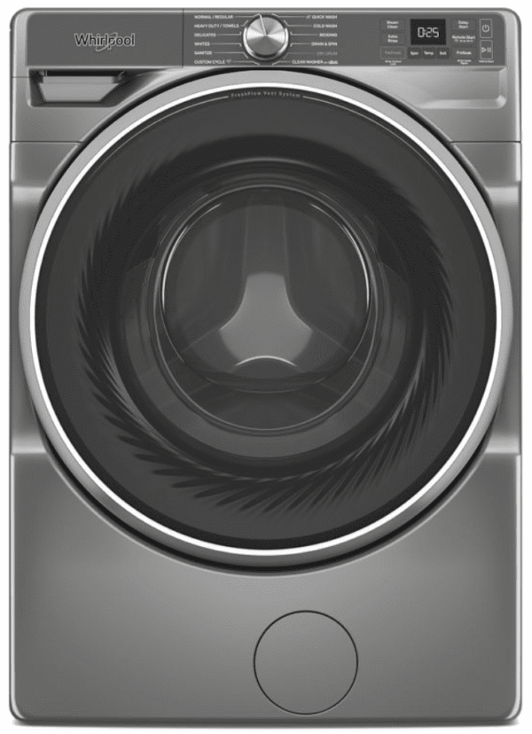Whirlpool WFW6720RR, 27-Inch, 5.0 cu. ft. Smart Front Load Washer,  FreshFlow Vent System, Silver