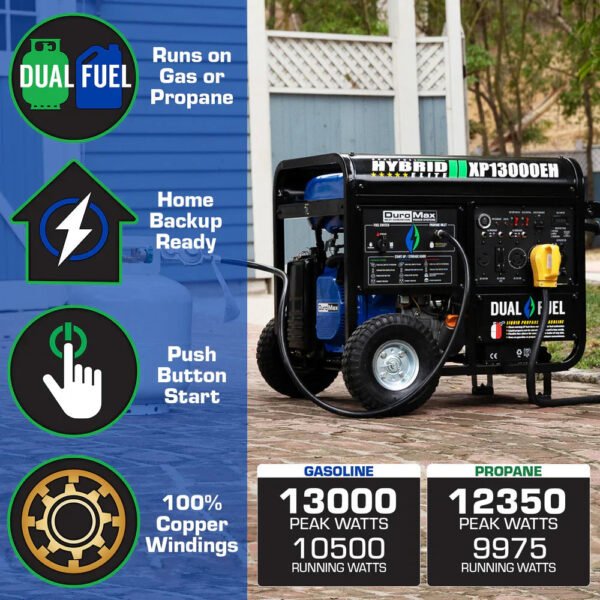 DuroMax 13,000 Watt Dual Fuel Portable Generator XP13000EH