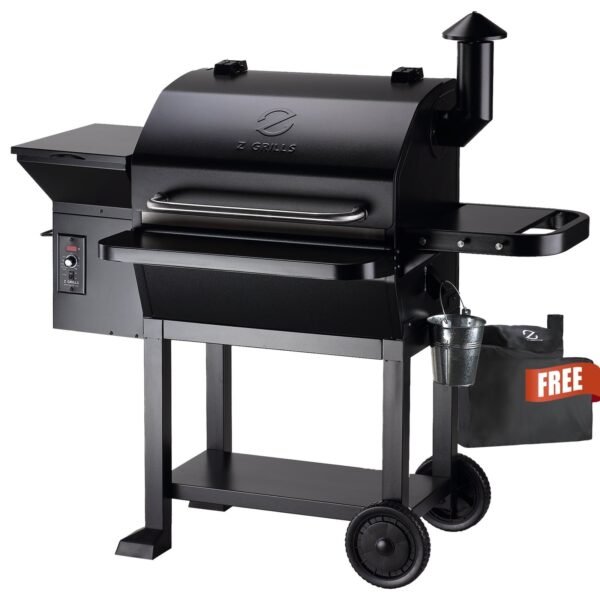 Z GRILLS Powerhouse 1056 sq.in Black Pellet Grill & Smoker 10002B with PID Controller, Foldable Front Shelf and Rain Cover